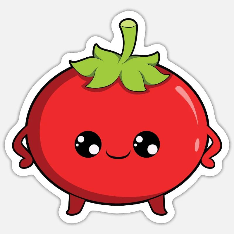 Tomate - Sticker taille S (10 x 10 cm) - blanc mat