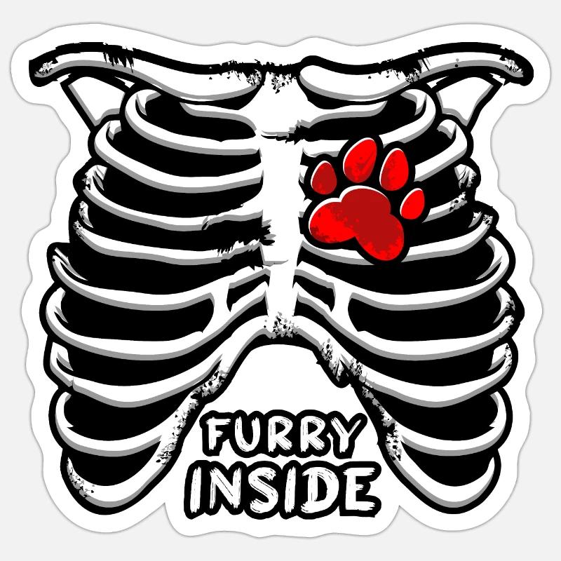 Furry inside - Sticker Größe S (10 x 10 cm) - Mattweiß