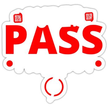 super passe partout pass sanitaire cadeau humour - Sticker taille S (10 x 10 cm) - blanc mat - Devant