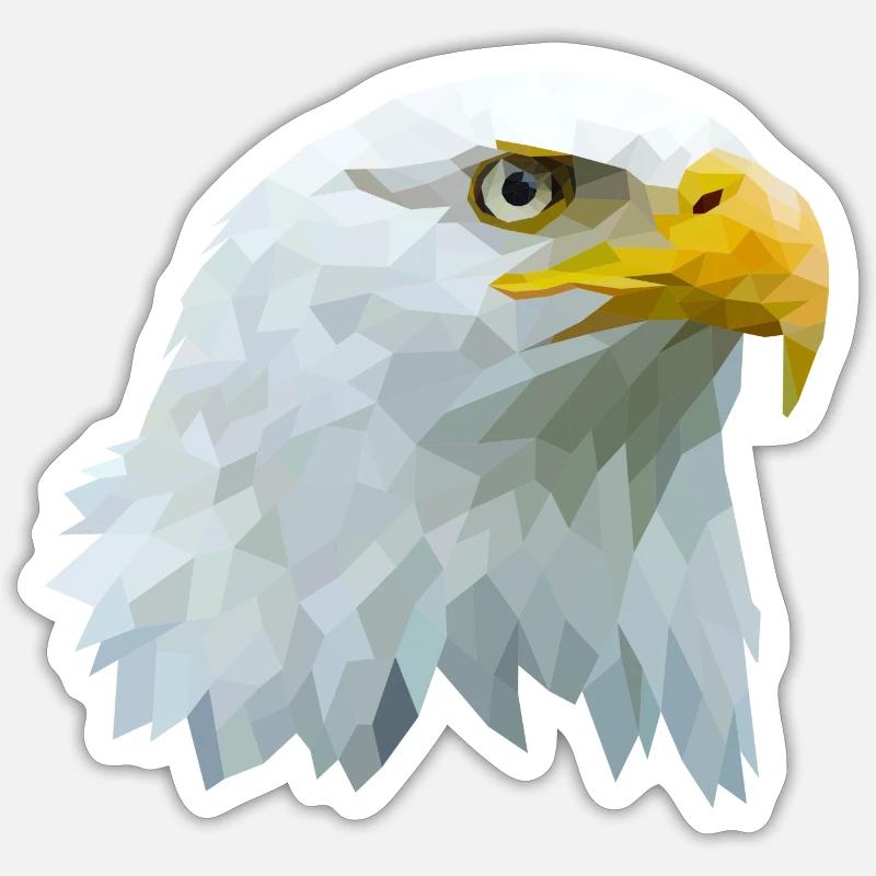 Polyart Adler - Sticker Größe S (10 x 10 cm) - Mattweiß