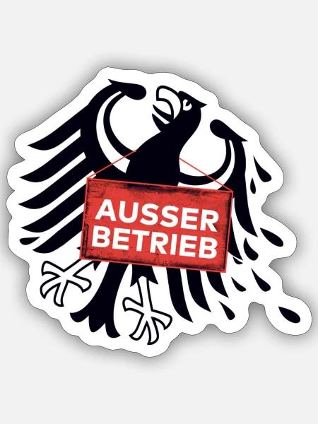 Ausser Betrieb trans - Sticker Größe S (10 x 10 cm) - Mattweiß