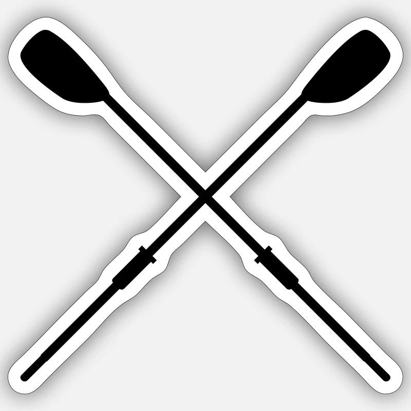 Crossed Skulls Rowing Sticker size S (10 x 10 cm)