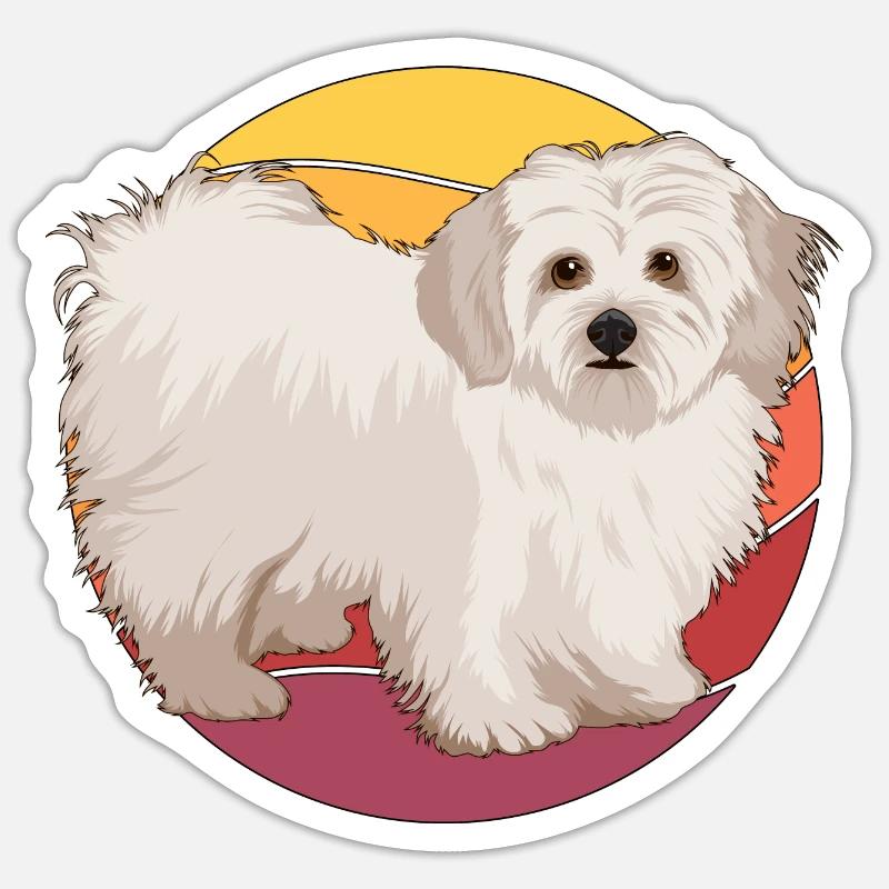 Malteser Retro Sunset - Sticker taille S (10 x 10 cm) - blanc mat