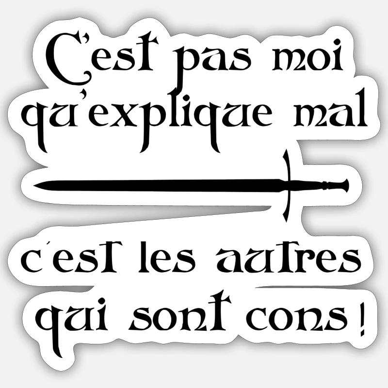 C'est pas moi qui explique mal… - Sticker taille S (10 x 10 cm) - blanc mat