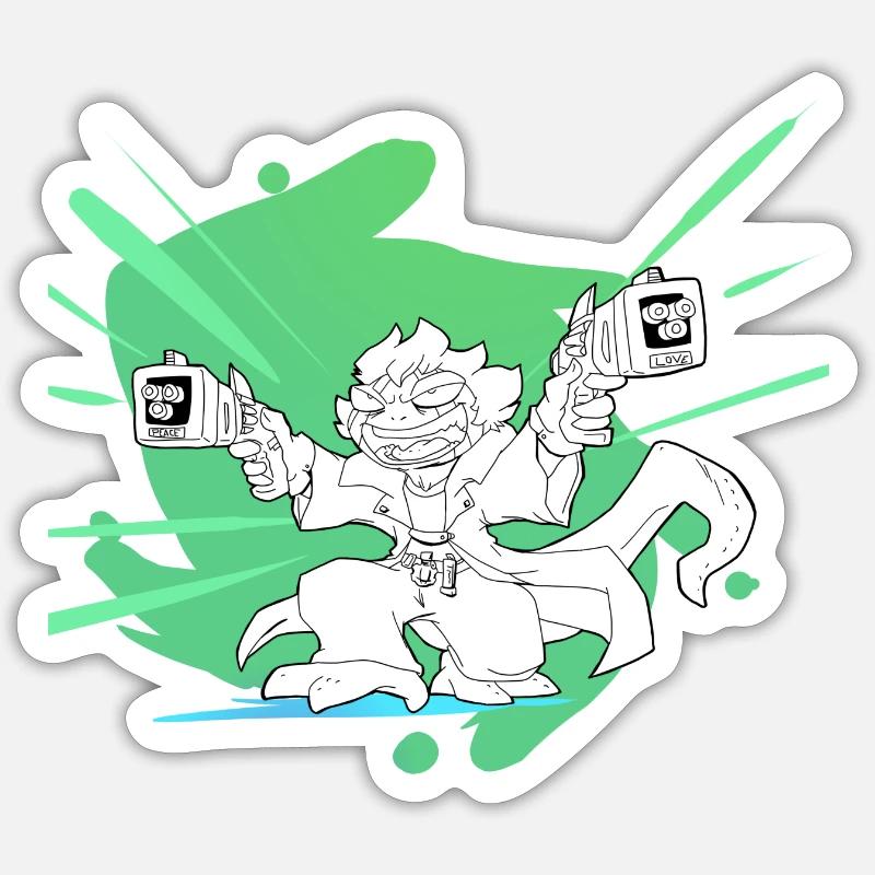 the hunter lizard - Sticker taille S (10 x 10 cm) - blanc mat