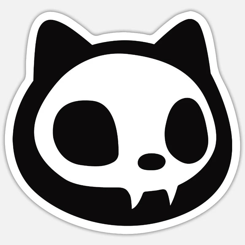 Black Cat Vampire Halloween X-ray Image Sticker size S (10 x 10 cm)