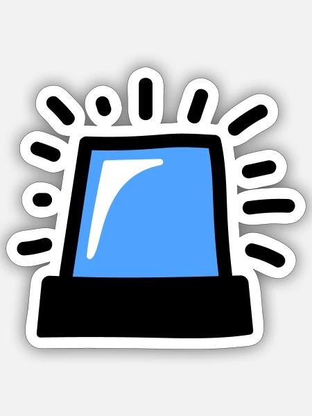 Blaulicht - Sticker Größe S (10 x 10 cm) - Mattweiß