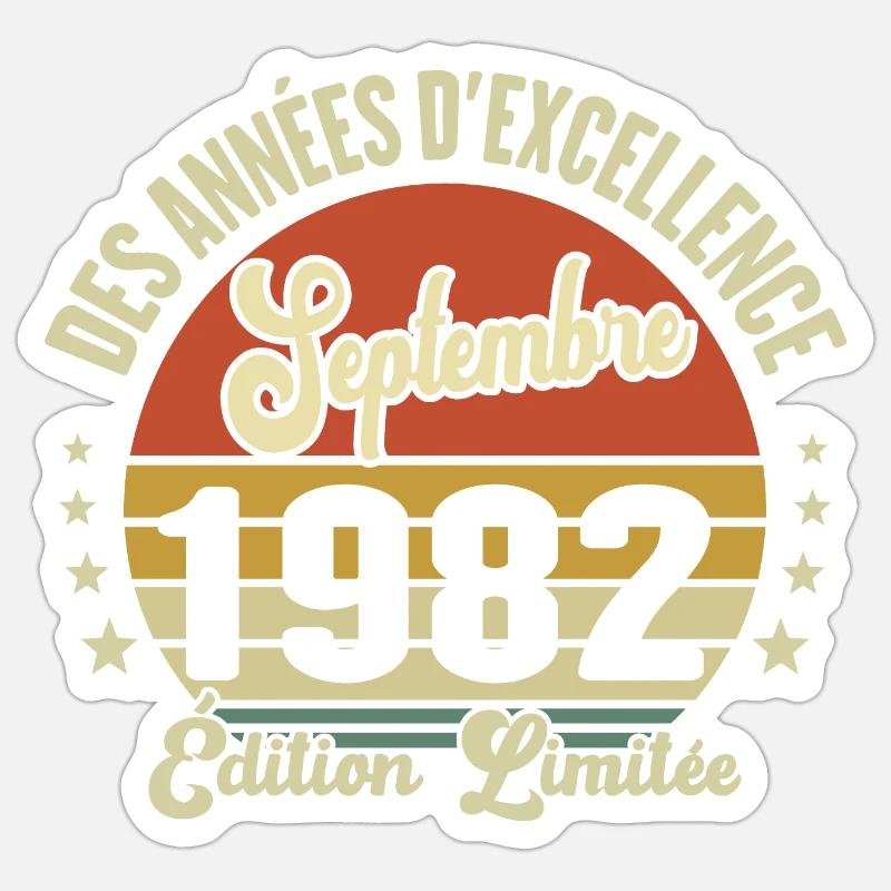 MILLÉSIME SEPTEMBRE 1982 ÉDITION LIMITÉE - Sticker taille S (10 x 10 cm) - blanc mat
