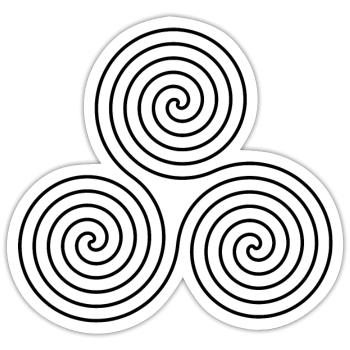 Celtic Culture Triple Spiral Triskele Symbol 1 - Sticker size S (10 x 10 cm) - white matte - Front