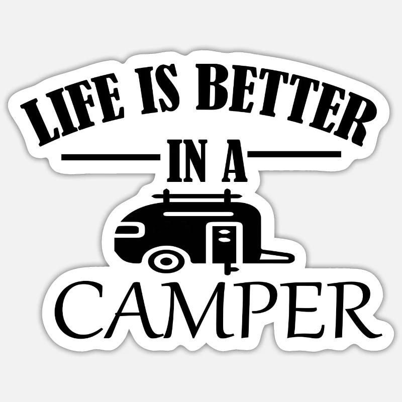 Camping - Sticker size S (10 x 10 cm) - white matte
