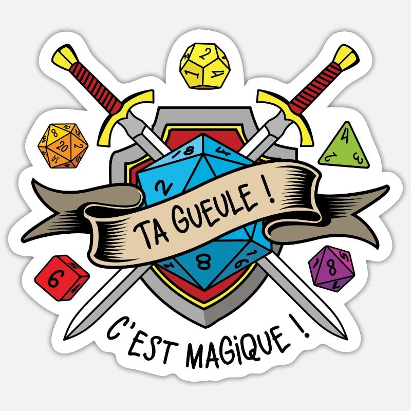 Ta gueule ! c'est magique ! - Sticker taille S (10 x 10 cm) - blanc mat
