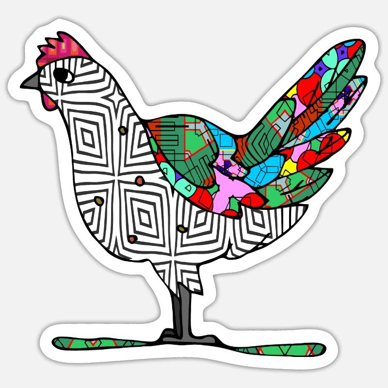 Henne - Sticker Größe S (10 x 10 cm) - Mattweiß