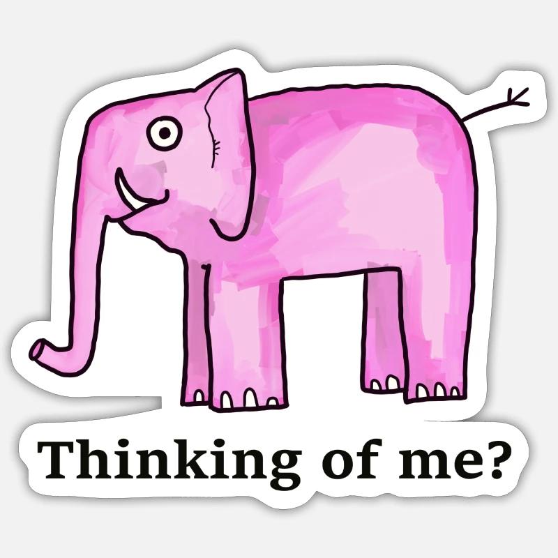 Vous pensez à moi? - Sticker taille S (10 x 10 cm) - blanc mat