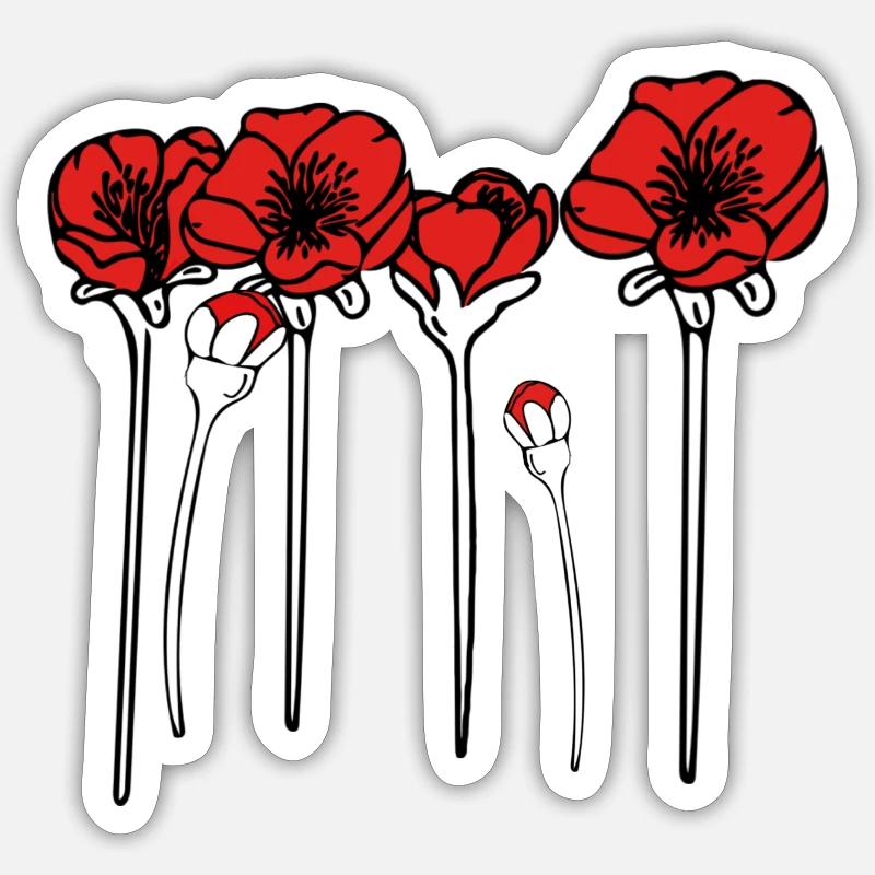 Mohnblumen Sticker Größe S (10 x 10 cm)
