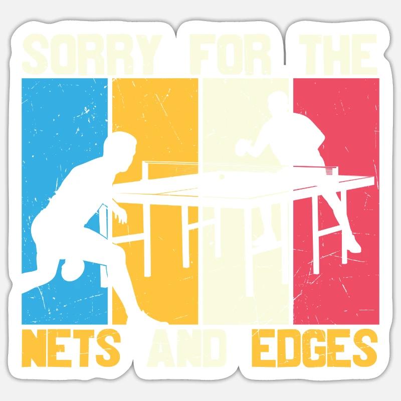 Divertente dire regali per giocatori di ping pong - Sticker formato S (10 x 10 cm) - bianco opaco