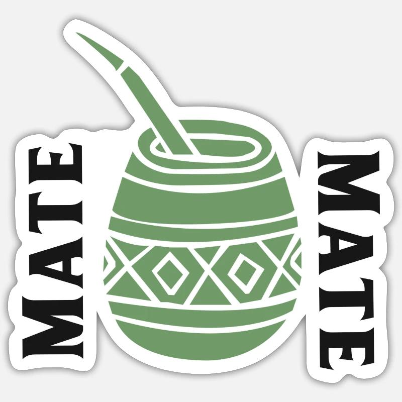 Mate Tee - Sticker Größe S (10 x 10 cm) - Mattweiß