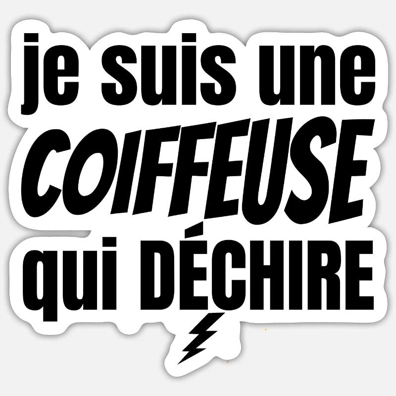 coiffeuse qui déchire Sticker taille S (10 x 10 cm)