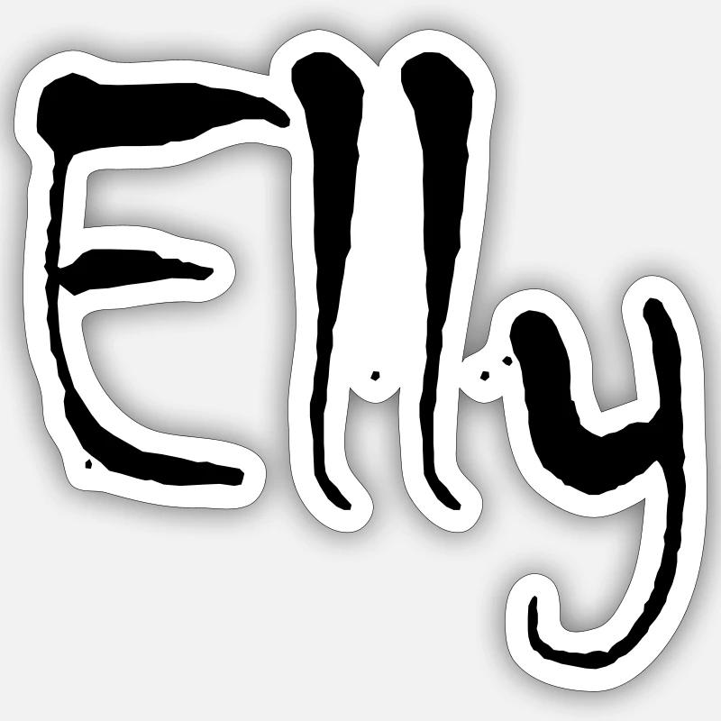 elly - Sticker Größe S (10 x 10 cm) - Mattweiß