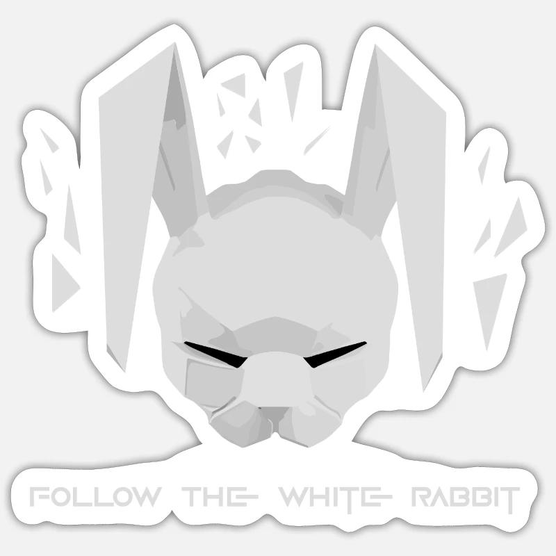 Follow the white rabbit Sticker size S (10 x 10 cm)