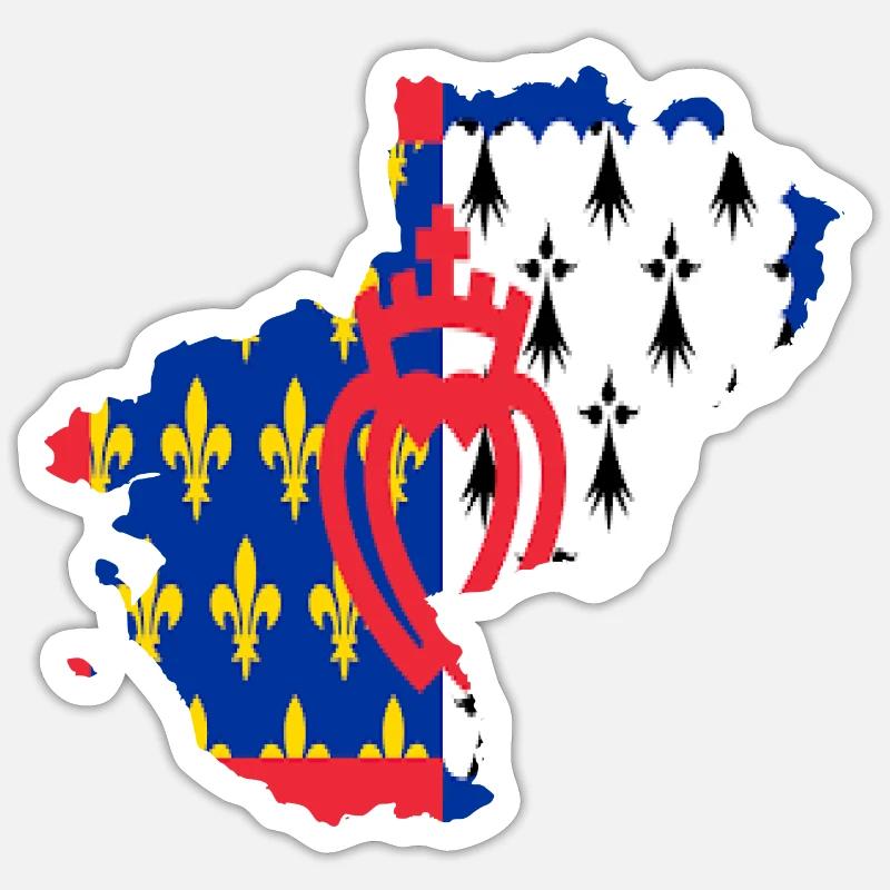 Pays de loire - Sticker taille S (10 x 10 cm) - blanc mat