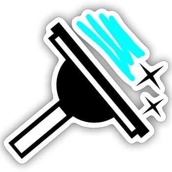 Window cleaner - Sticker size S (10 x 10 cm) - white matte - Front