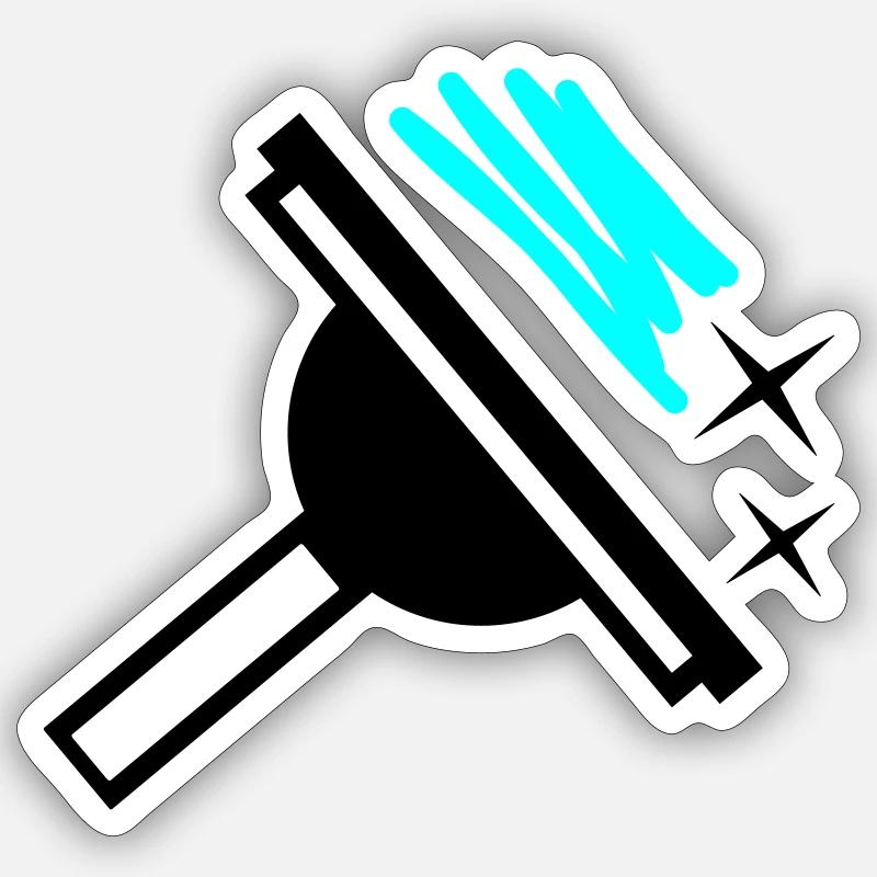 Window cleaner - Sticker size S (10 x 10 cm) - white matte