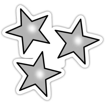 STAR. STARS. STAR. FEAST. ANNIVERSARY. CHRISTMAS - Sticker size S (10 x 10 cm) - white matte - Front