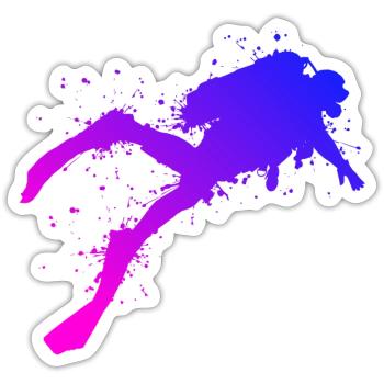 Scuba Diving Scuba Dive Men Divers - Sticker size S (10 x 10 cm) - white matte - Front