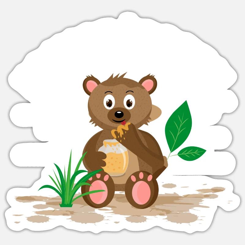 Honigbärchen Sticker Größe S (10 x 10 cm)