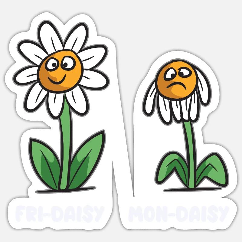 Leben eines Gänseblümchen Mon-Daisy Fri-Daisy Sticker Größe S (10 x 10 cm)