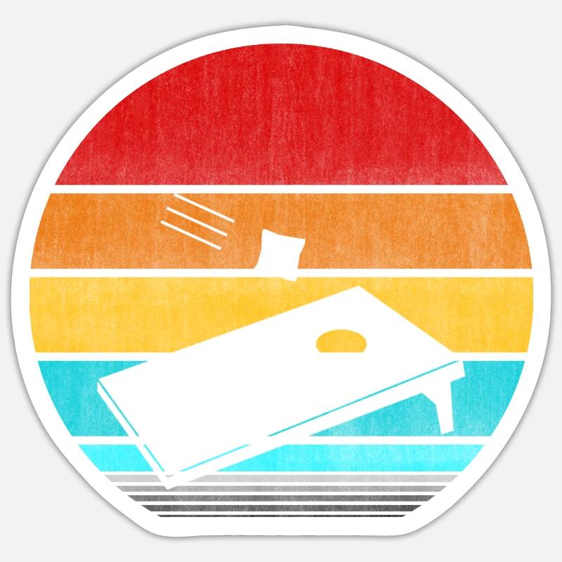 retro vinatge cornhole Sticker size S (10 x 10 cm)