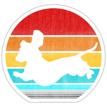 retro vinatge dachshund - Sticker size S (10 x 10 cm) - white matte - Front