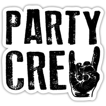 PARTY CREW Musik Festival Feiern - Sticker Größe S (10 x 10 cm) - Mattweiß - Vorne