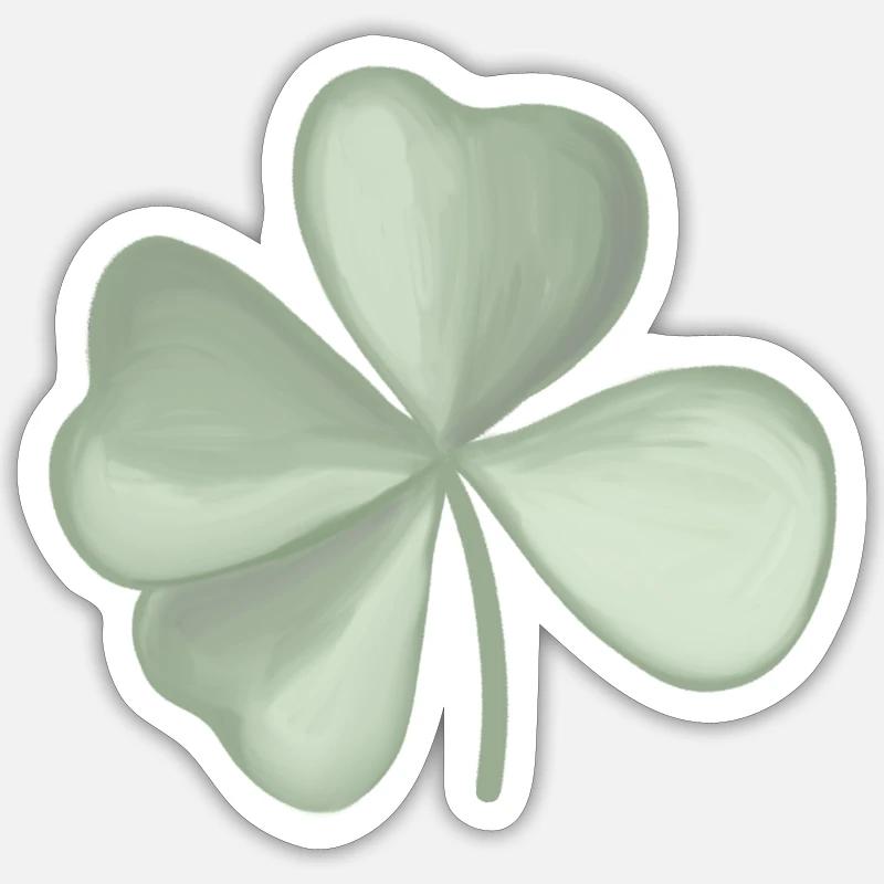 Pastel à feuilles de trèfle - Sticker taille S (10 x 10 cm) - blanc mat