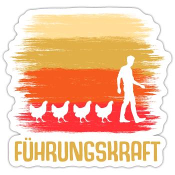 Führungskraft Hühner Hahn - Sticker Größe S (10 x 10 cm) - Mattweiß - Vorne
