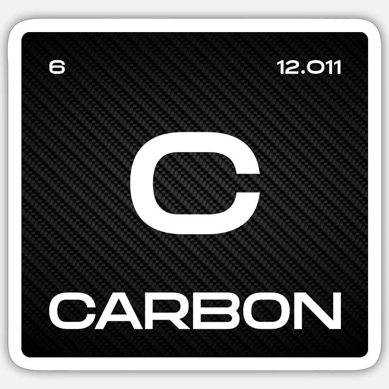 Carbon Element - Sticker size S (10 x 10 cm) - white matte