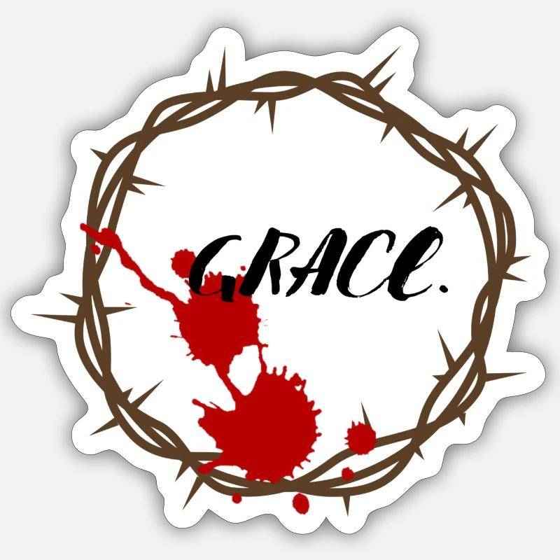 Grâce - Sticker taille S (10 x 10 cm) - blanc mat