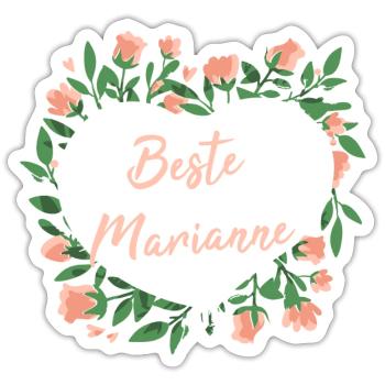 Geschenk für Marianne - die Beste - Sticker Größe S (10 x 10 cm) - Mattweiß - Vorne