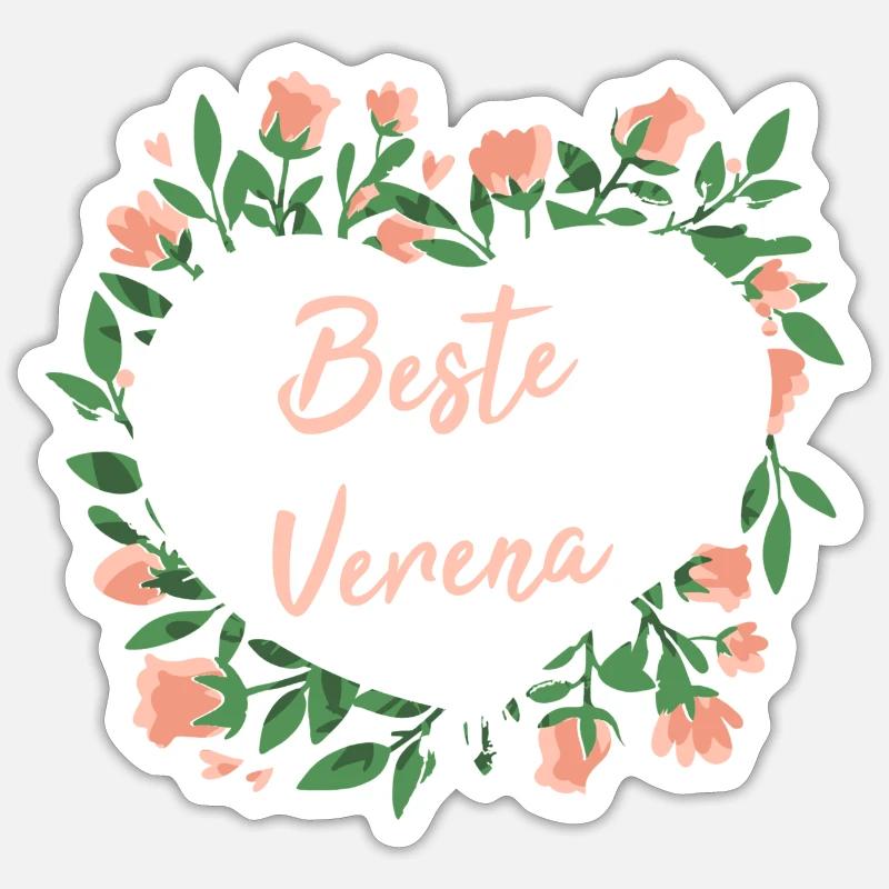 Geschenk für Verena - die Beste - Sticker Größe S (10 x 10 cm) - Mattweiß
