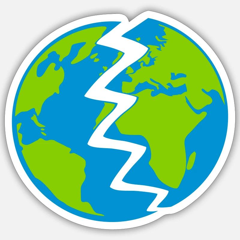 Destroyed Earth Design Sticker size S (10 x 10 cm)