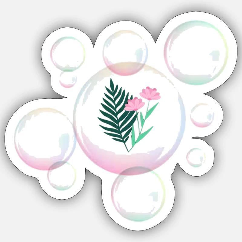 Soap bubble with plants Sticker size S (10 x 10 cm)