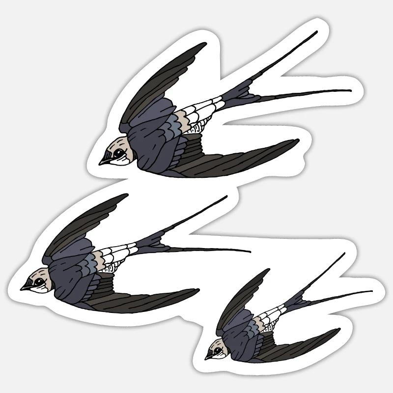 Vögel - Sticker Größe S (10 x 10 cm) - Mattweiß