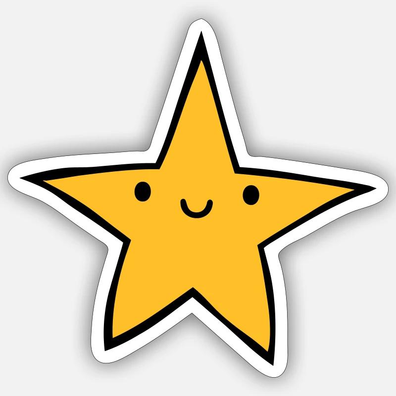 Liebes freundliches Sternchen - Sticker Größe S (10 x 10 cm) - Mattweiß
