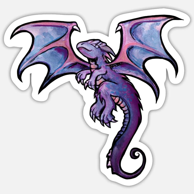 dragon - Sticker taille S (10 x 10 cm) - blanc mat