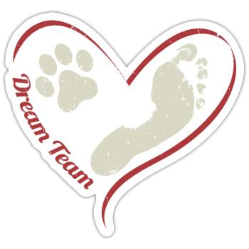 The Dog and Human Dream Team - Sticker size S (10 x 10 cm) - white matte - Front