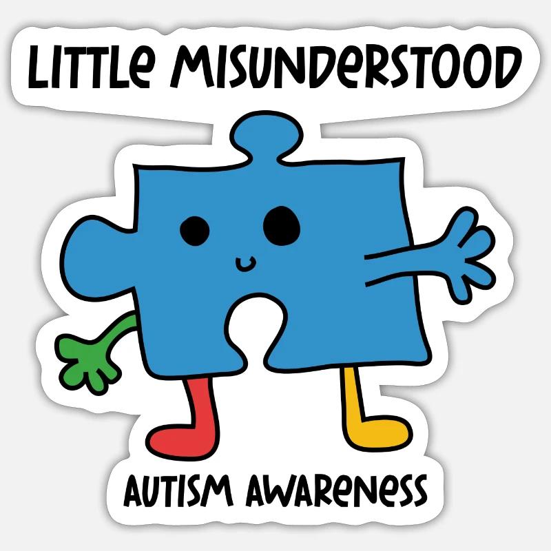 Autisme : Little Misunderstood - Sticker taille S (10 x 10 cm) - blanc mat