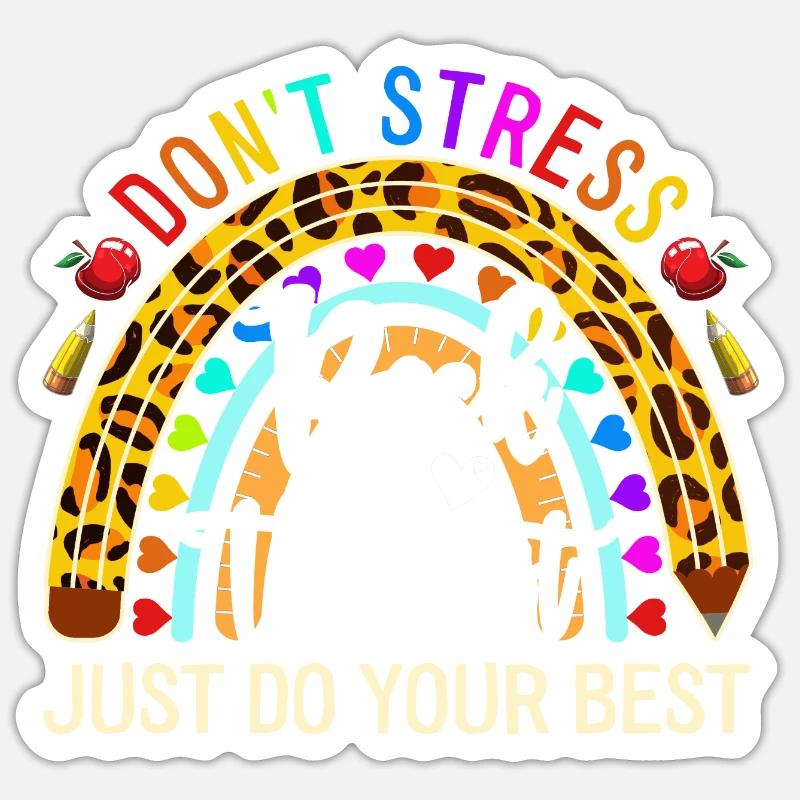 Test Day RockThe Testing Day Boho Rainbow Teacher Sticker size S (10 x 10 cm)