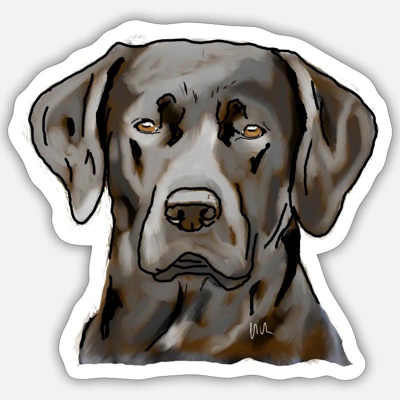 Labrador - Sticker taille S (10 x 10 cm) - blanc mat