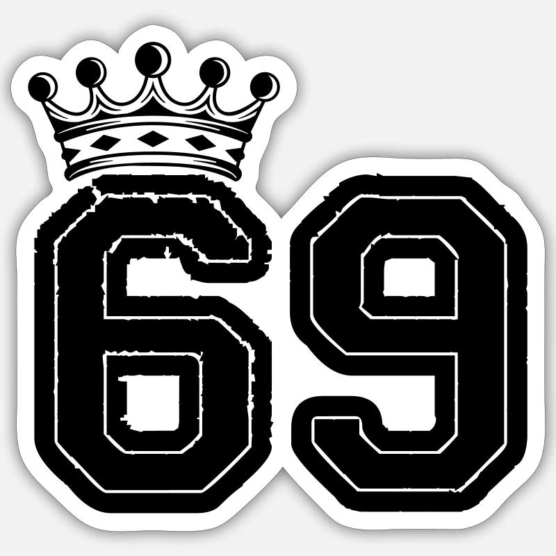 69 Couronne - Sticker taille S (10 x 10 cm) - blanc mat