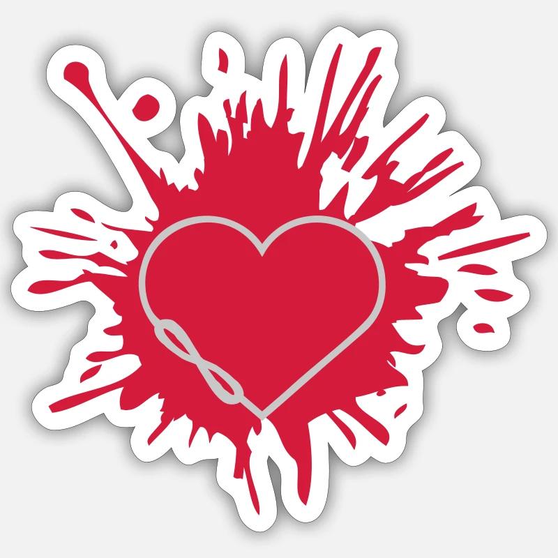 Farbklecks Herz Unendlich Sticker Größe S (10 x 10 cm)